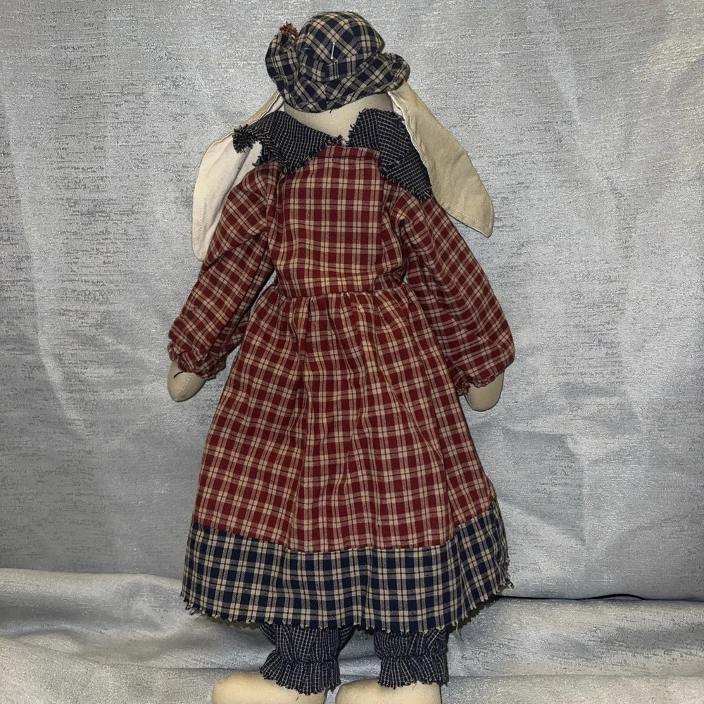 Gen-Yoo-Wine BOYDS Collectible Bunny Doll - Retired country Gingham Rabbit vntg